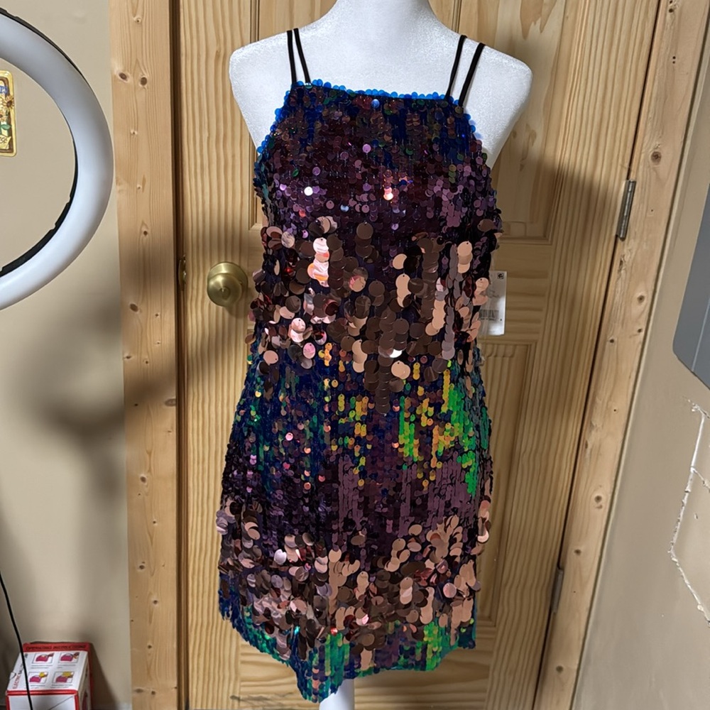 Sequin Mini Dress in Multicolor